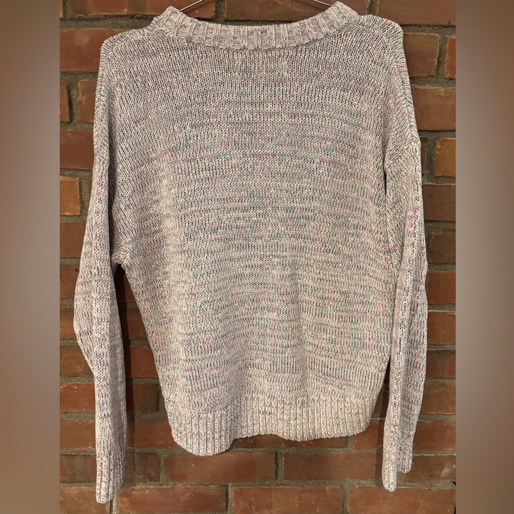LOFT Women's Sweater - Light Pink and Gray - Picture 3 of 4